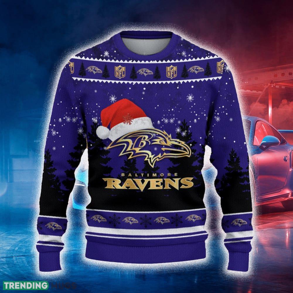 Baltimore Ravens Ugly Christmas Sweater Tree Santa Hat Car For Fans Gift Familys Holidays - Baltimore Ravens Ugly Christmas Sweater_2 Baltimore Ravens Ugly Christmas Sweater Tree Santa Hat Car For Fans Gift Familys Holidays - Baltimore Ravens Ugly Christmas Sweater_2