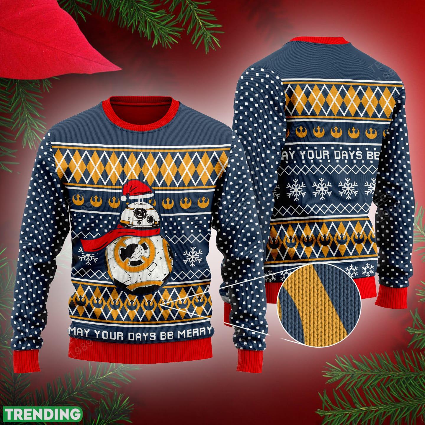 BB-8 Ugly Christmas 3D Sweater Gift Holidays - BB-8 Ugly Christmas 3D Sweater Gift Holidays