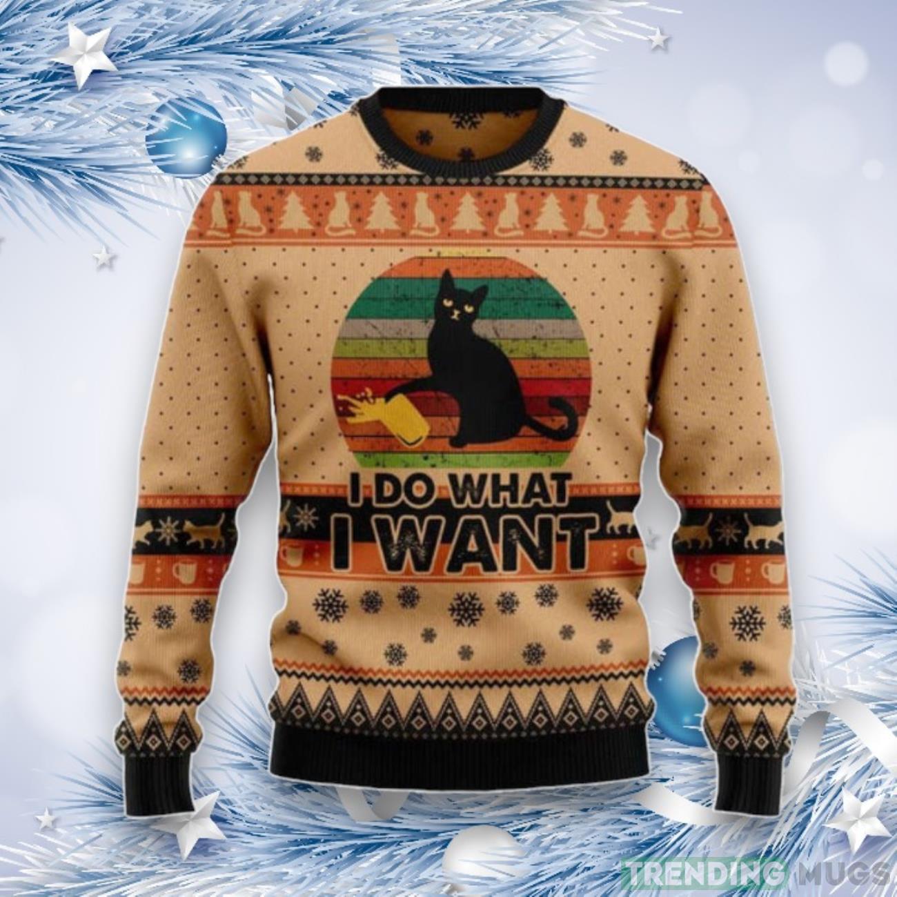 Black Cat Funny Ugly Christmas Sweater For Cat Lovers, Gift For Christmas Product Photo 1 Black Cat Funny Ugly Christmas Sweater For Cat Lovers, Gift For Christmas Product Photo 1