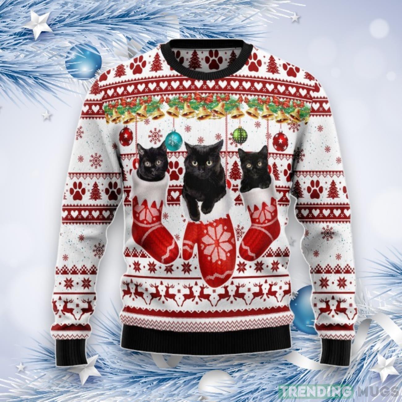 Black Cat Gloves Ugly Christmas Sweater, Best Gift For Christmas 2023 Product Photo 1 Black Cat Gloves Ugly Christmas Sweater, Best Gift For Christmas 2023 Product Photo 1