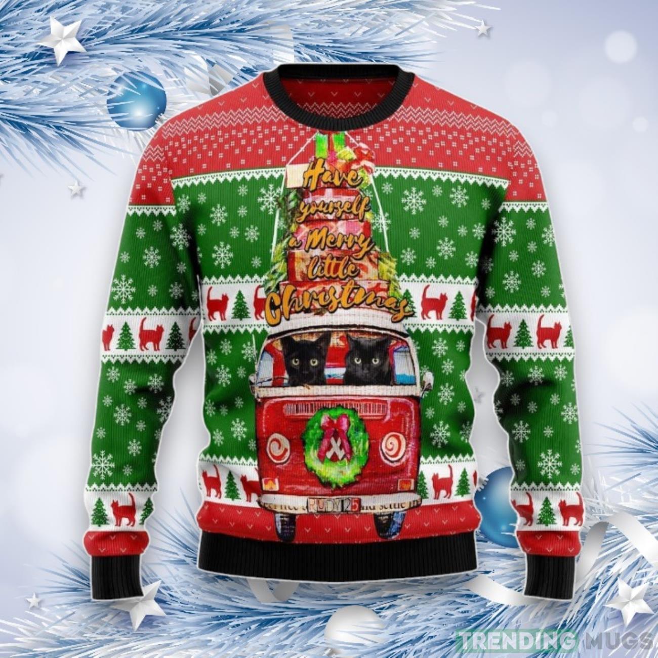 Black Cat Little Christmas Ugly Christmas Sweater Product Photo 1 Black Cat Little Christmas Ugly Christmas Sweater Product Photo 1