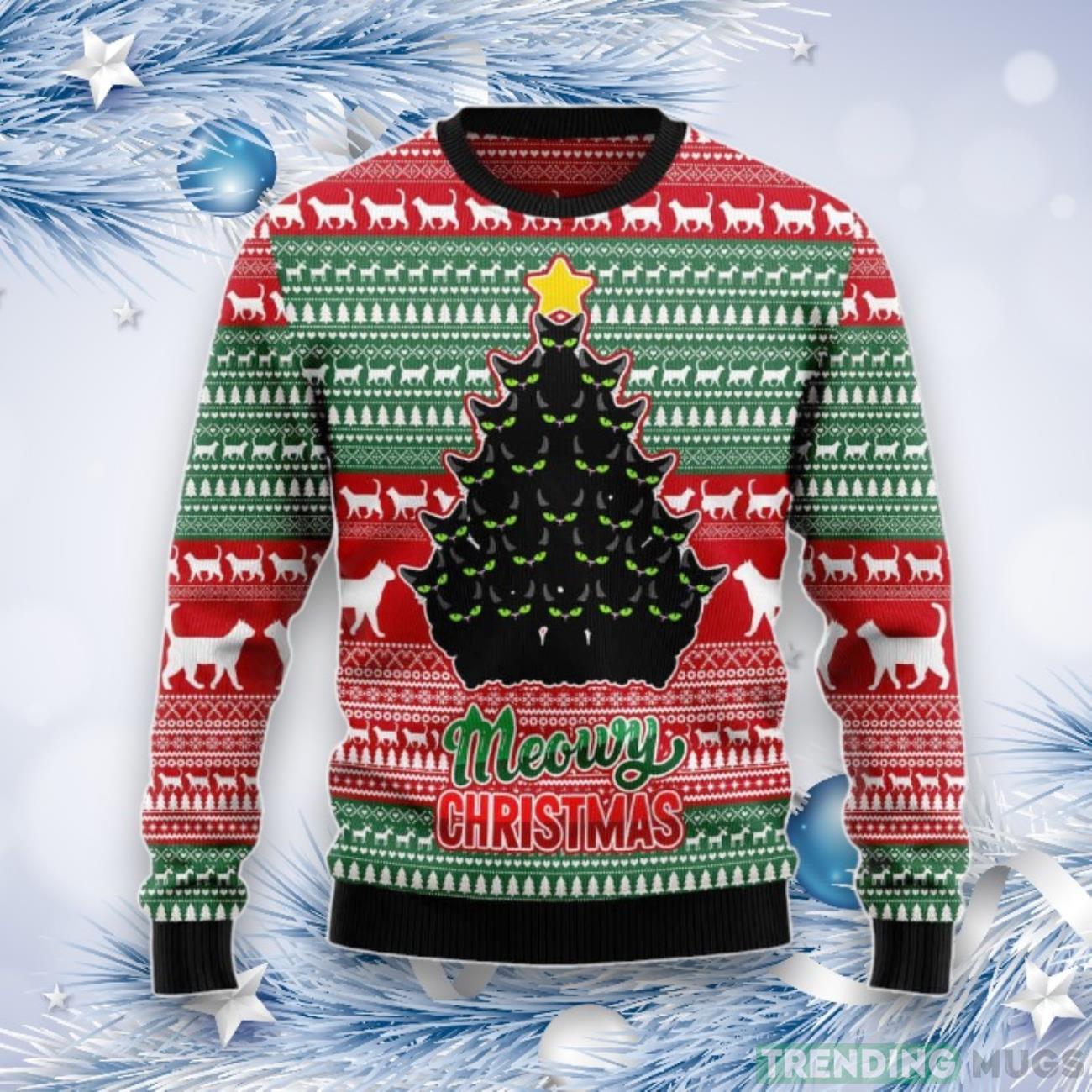Black Cat Meowy Christmas Ugly Christmas Sweater For Men And Women Product Photo 1 Black Cat Meowy Christmas Ugly Christmas Sweater For Men And Women Product Photo 1