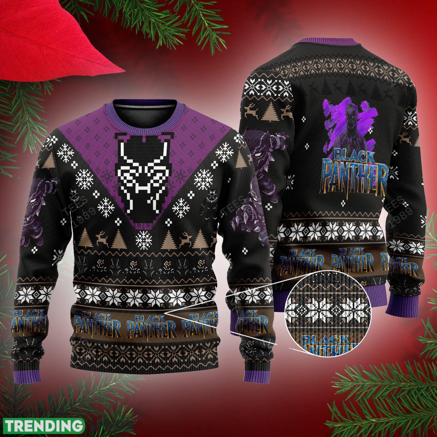 Black Panther Marvel Comics Ugly Christmas Sweater For Men And Women - Black Panther Marvel Comics Ugly Christmas Sweater For Men And Women Black Panther Marvel Comics Ugly Christmas Sweater For Men And Women - Black Panther Marvel Comics Ugly Christmas Sweater For Men And Women