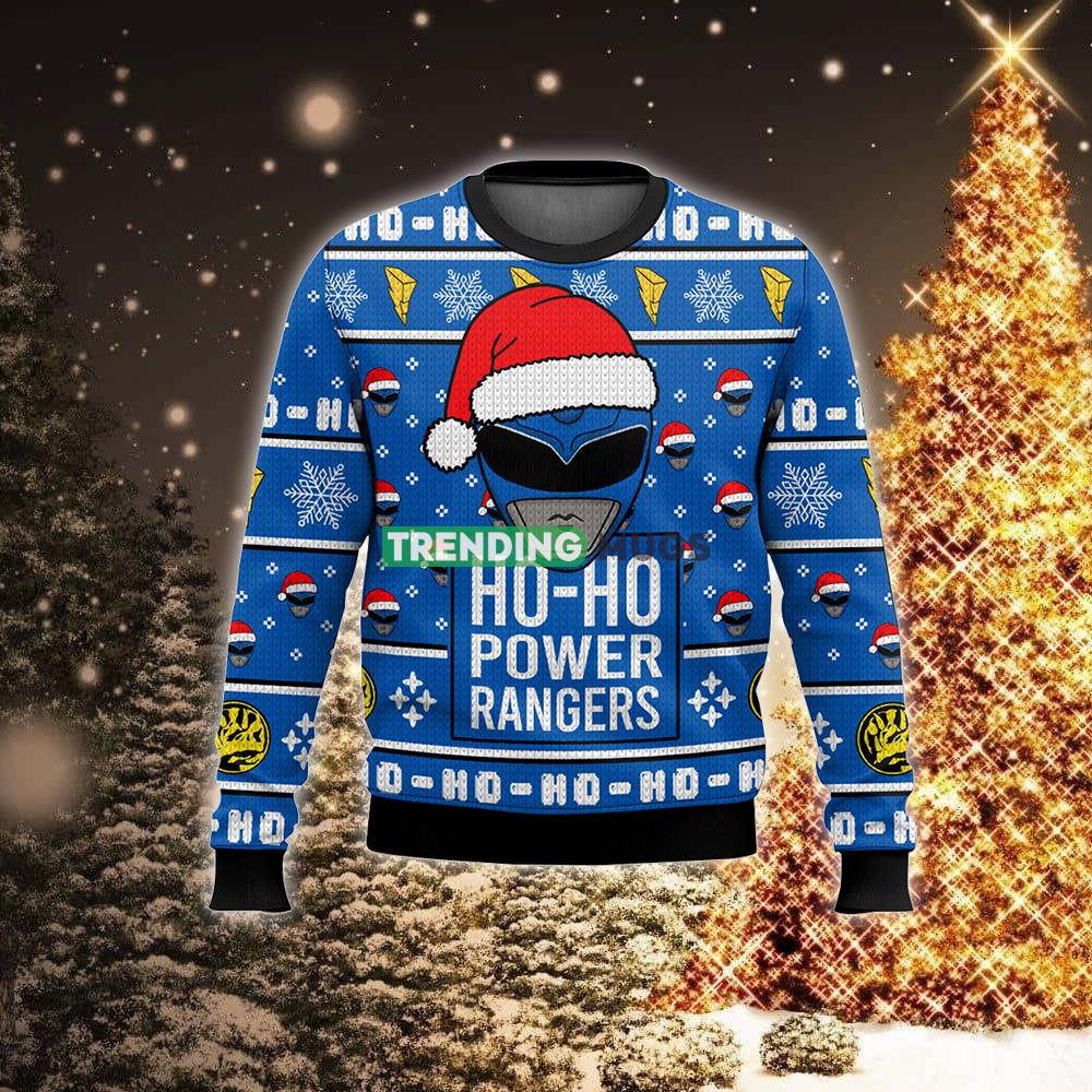 Blue Ranger Ho Ho Power Rangers New Style 2023 Ugly Sweater Wardrobe For Christmas 3D Sweater Blue Ranger Ho Ho Power Rangers New Style 2023 Ugly Sweater Wardrobe For Christmas 3D Sweater