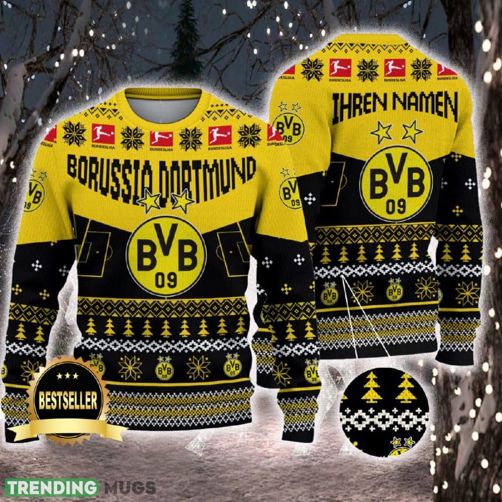 Borussia Dortmund Ugly Christmas Sweater Logo Custom Name Gift Fans - Borussia Dortmund Ugly Christmas Sweater Logo Custom Name Gift Fans Borussia Dortmund Ugly Christmas Sweater Logo Custom Name Gift Fans - Borussia Dortmund Ugly Christmas Sweater Logo Custom Name Gift Fans
