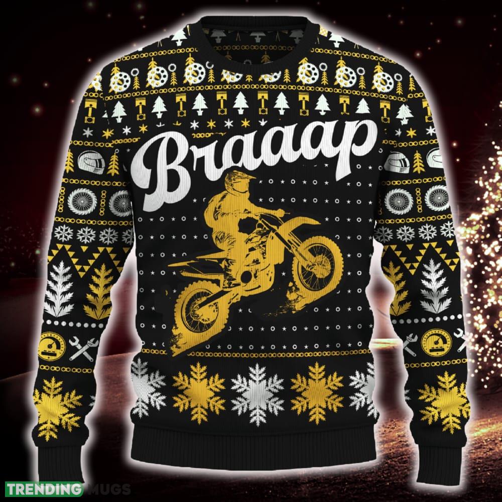 Braaap CRF250R Motorcross Snowflakes Ugly Christmas Sweater Gift For Men And Women - Braaap CRF250R Ugly Christmas Sweater_ 1 Braaap CRF250R Motorcross Snowflakes Ugly Christmas Sweater Gift For Men And Women - Braaap CRF250R Ugly Christmas Sweater_ 1
