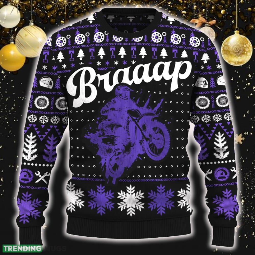 Braaap CRF450R Motorcross Ugly Christmas 3D Sweater New Gift Holidays - Braaap CRF450R Ugly Christmas Sweater_ 1 Braaap CRF450R Motorcross Ugly Christmas 3D Sweater New Gift Holidays - Braaap CRF450R Ugly Christmas Sweater_ 1