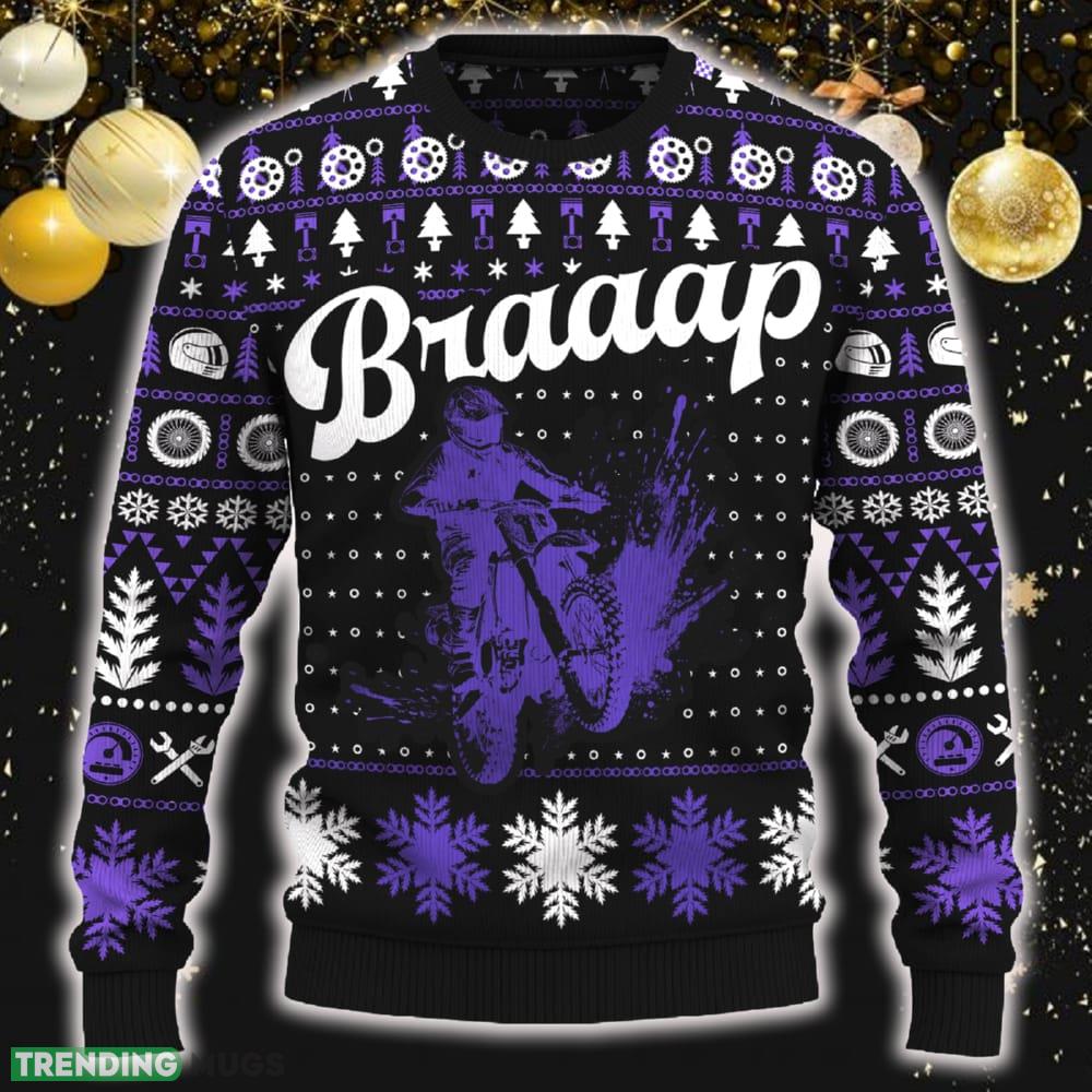 Braaap KX100 Motorcross Knitted Christmas Sweater New AOP Gift For Men And Women - Braaap KX100 Ugly Christmas Sweater_ 1 Braaap KX100 Motorcross Knitted Christmas Sweater New AOP Gift For Men And Women - Braaap KX100 Ugly Christmas Sweater_ 1