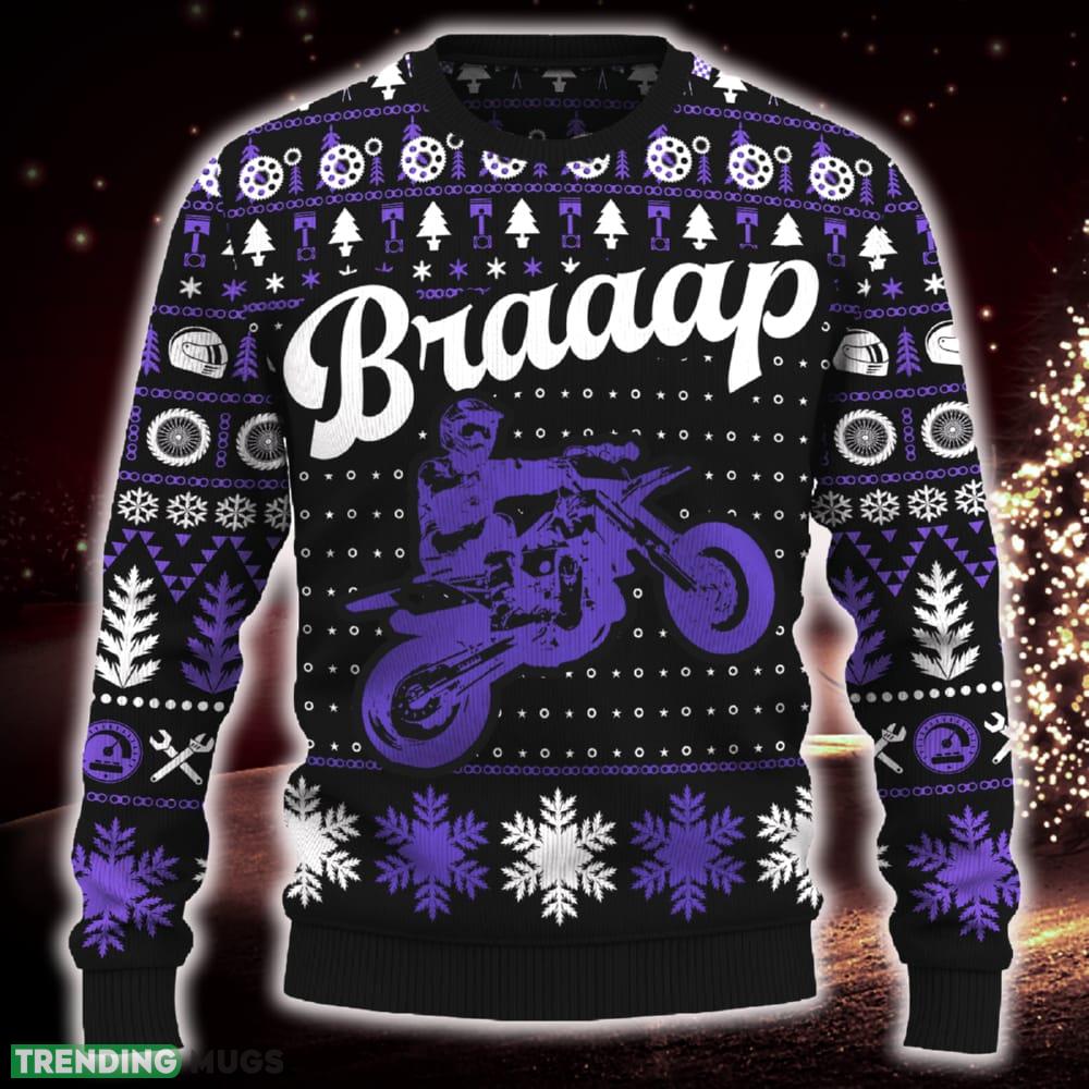 Braaap Motobike Motorcross Snowflakes Ugly Christmas 3D Sweater Gift Holidays - Braaap Motobike Ugly Christmas Sweater_ 1 Braaap Motobike Motorcross Snowflakes Ugly Christmas 3D Sweater Gift Holidays - Braaap Motobike Ugly Christmas Sweater_ 1