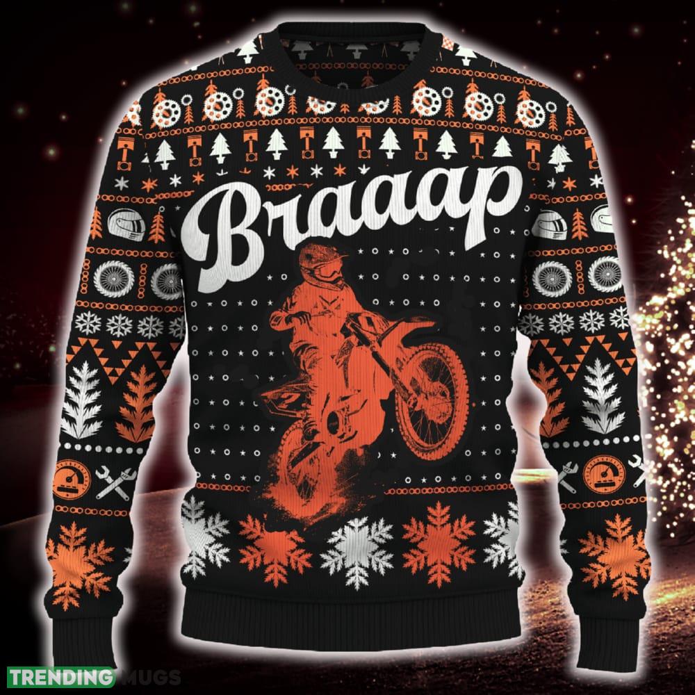 Braaap YZ250 Motorcross Snowflakes Ugly Christmas Sweater Gift For Men And Women - Braaap YZ250 Ugly Christmas Sweater_ 1 Braaap YZ250 Motorcross Snowflakes Ugly Christmas Sweater Gift For Men And Women - Braaap YZ250 Ugly Christmas Sweater_ 1