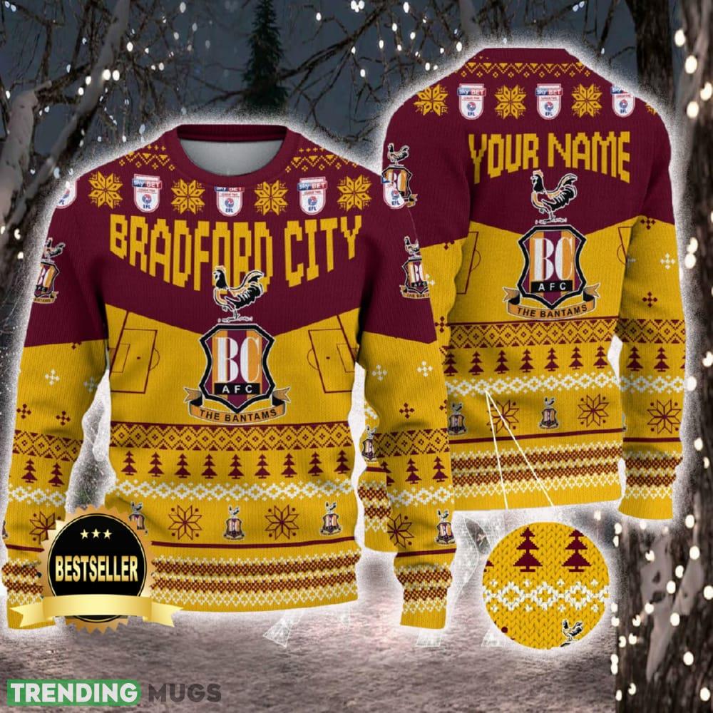 Bradford City Ugly Christmas Sweater Logo Custom Name Gift Fans - Bradford City Ugly Christmas Sweater Logo Custom Name Gift Fans Bradford City Ugly Christmas Sweater Logo Custom Name Gift Fans - Bradford City Ugly Christmas Sweater Logo Custom Name Gift Fans