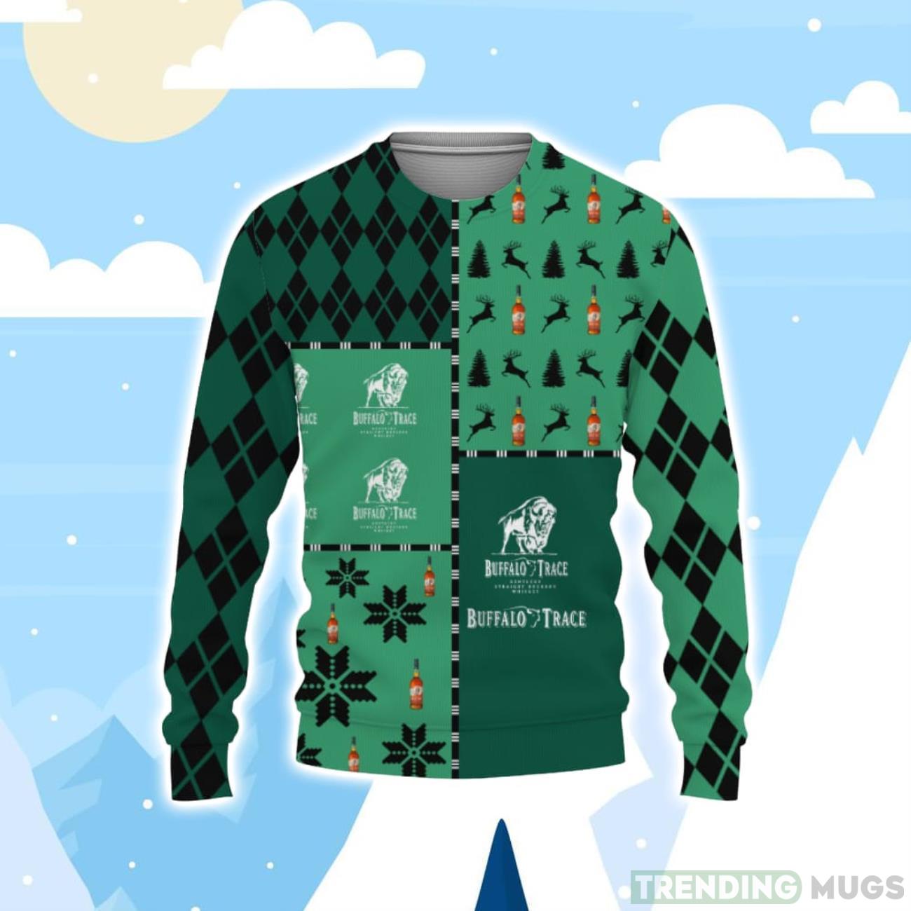 Buffalo Trace Whiskey Merry Christmas Whiskey And Beers Christmas Sweater Product Photo 1 Buffalo Trace Whiskey Merry Christmas Whiskey And Beers Christmas Sweater Product Photo 1