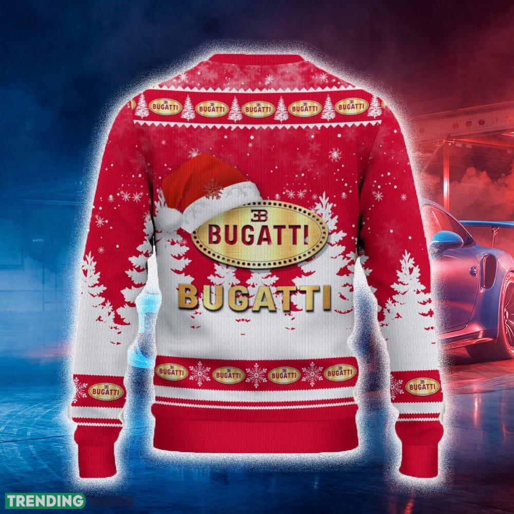 Bugati Ugly Christmas Sweater Tree Santa Hat Car For Fans Gift Familys Holidays 3D Sweater Bugati Ugly Christmas Sweater Tree Santa Hat Car For Fans Gift Familys Holidays 3D Sweater