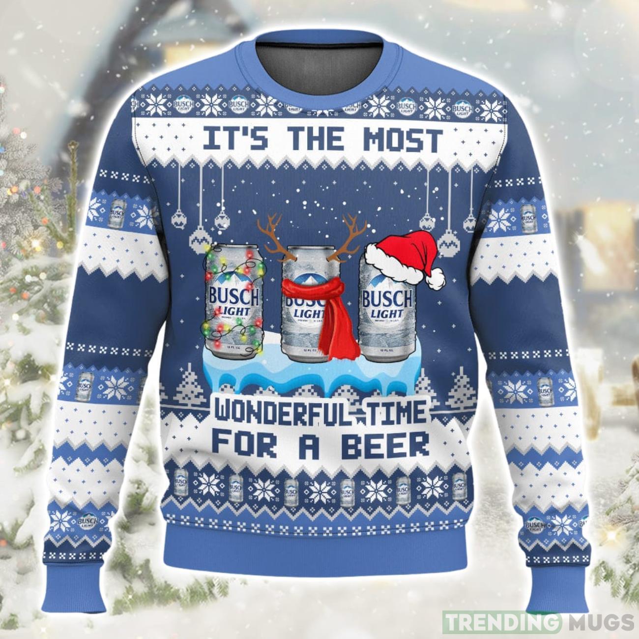 Busch Light It’s The Most Wonderful Time For A Beer Christmas Ugly Sweater Special Gift For Xmas Product Photo 1 Busch Light It’s The Most Wonderful Time For A Beer Christmas Ugly Sweater Special Gift For Xmas Product Photo 1