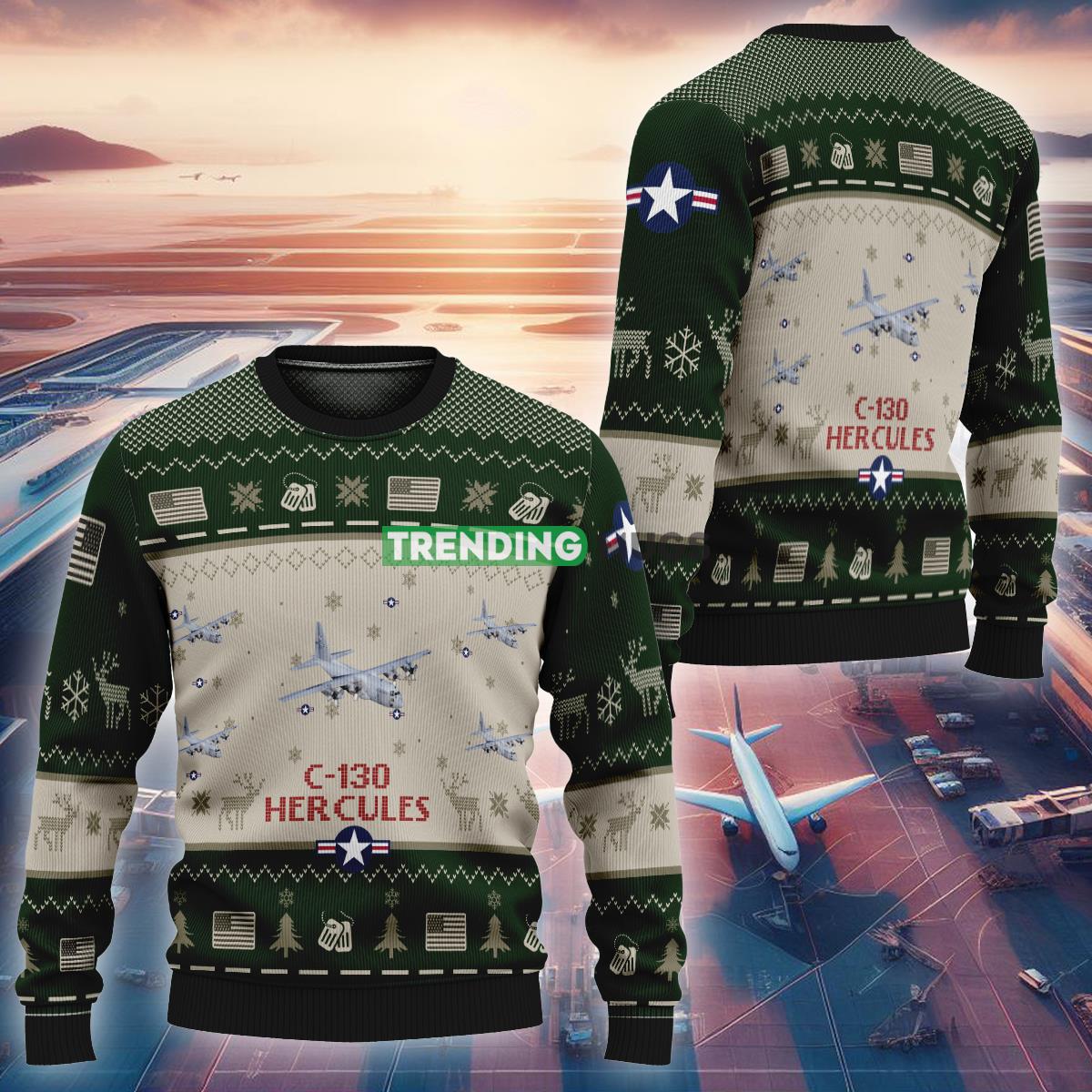 C-130 Hercules Aircraft C130 Green Knitted Christmas Sweater AOP For Men And Women - C-130 Hercules Aircraft C130 Green Knitted Christmas Sweater AOP For Men And Women C-130 Hercules Aircraft C130 Green Knitted Christmas Sweater AOP For Men And Women - C-130 Hercules Aircraft C130 Green Knitted Christmas Sweater AOP For Men And Women