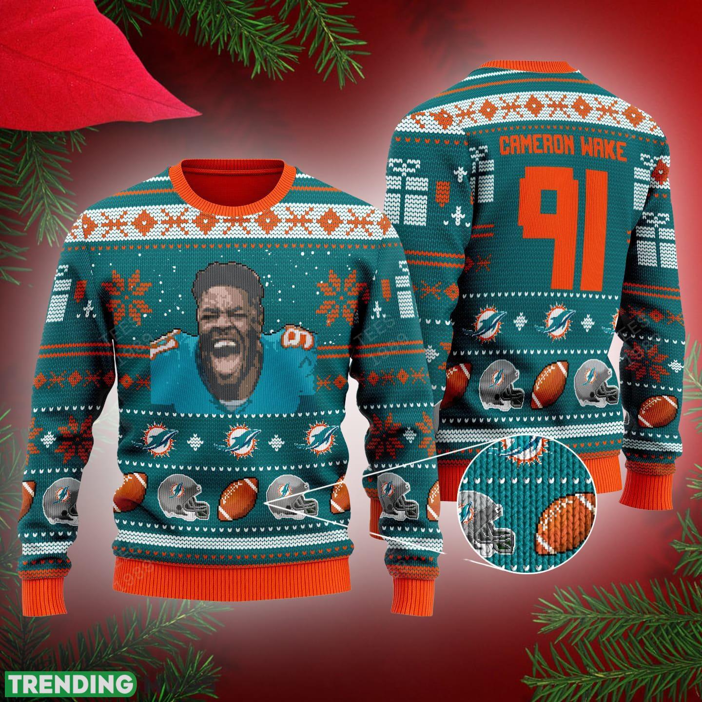 Cameron Wake miami dolphins NFL Knitted Christmas Sweater AOP Gift Holidays - Cameron Wake miami dolphins NFL Knitted Christmas Sweater AOP Gift Holidays Cameron Wake miami dolphins NFL Knitted Christmas Sweater AOP Gift Holidays - Cameron Wake miami dolphins NFL Knitted Christmas Sweater AOP Gift Holidays