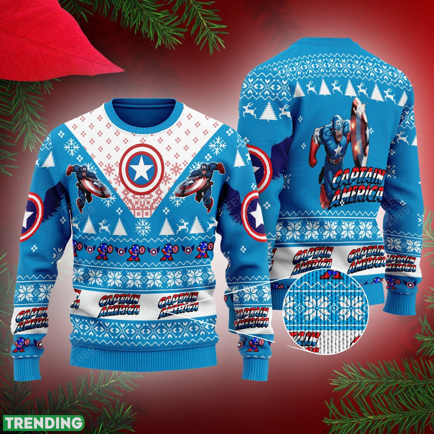 Captain America Marvel Comics Ugly Christmas 3D Sweater For Men And Women - Captain America Marvel Comics Ugly Christmas 3D Sweater For Men And Women Captain America Marvel Comics Ugly Christmas 3D Sweater For Men And Women - Captain America Marvel Comics Ugly Christmas 3D Sweater For Men And Women