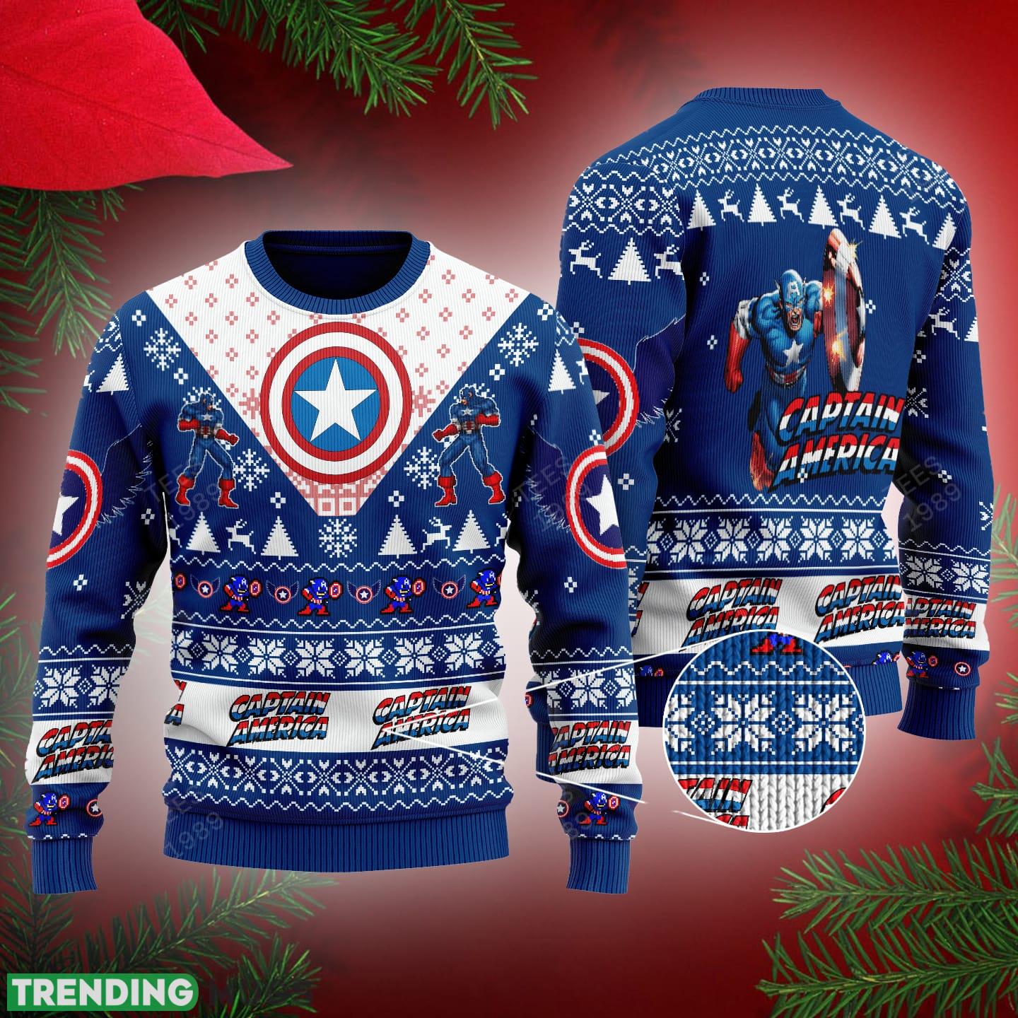 Captain America Marvel Comics Ugly Xmas Sweater Gift Holidays - Captain America Marvel Comics Ugly Xmas Sweater Gift Holidays Captain America Marvel Comics Ugly Xmas Sweater Gift Holidays - Captain America Marvel Comics Ugly Xmas Sweater Gift Holidays