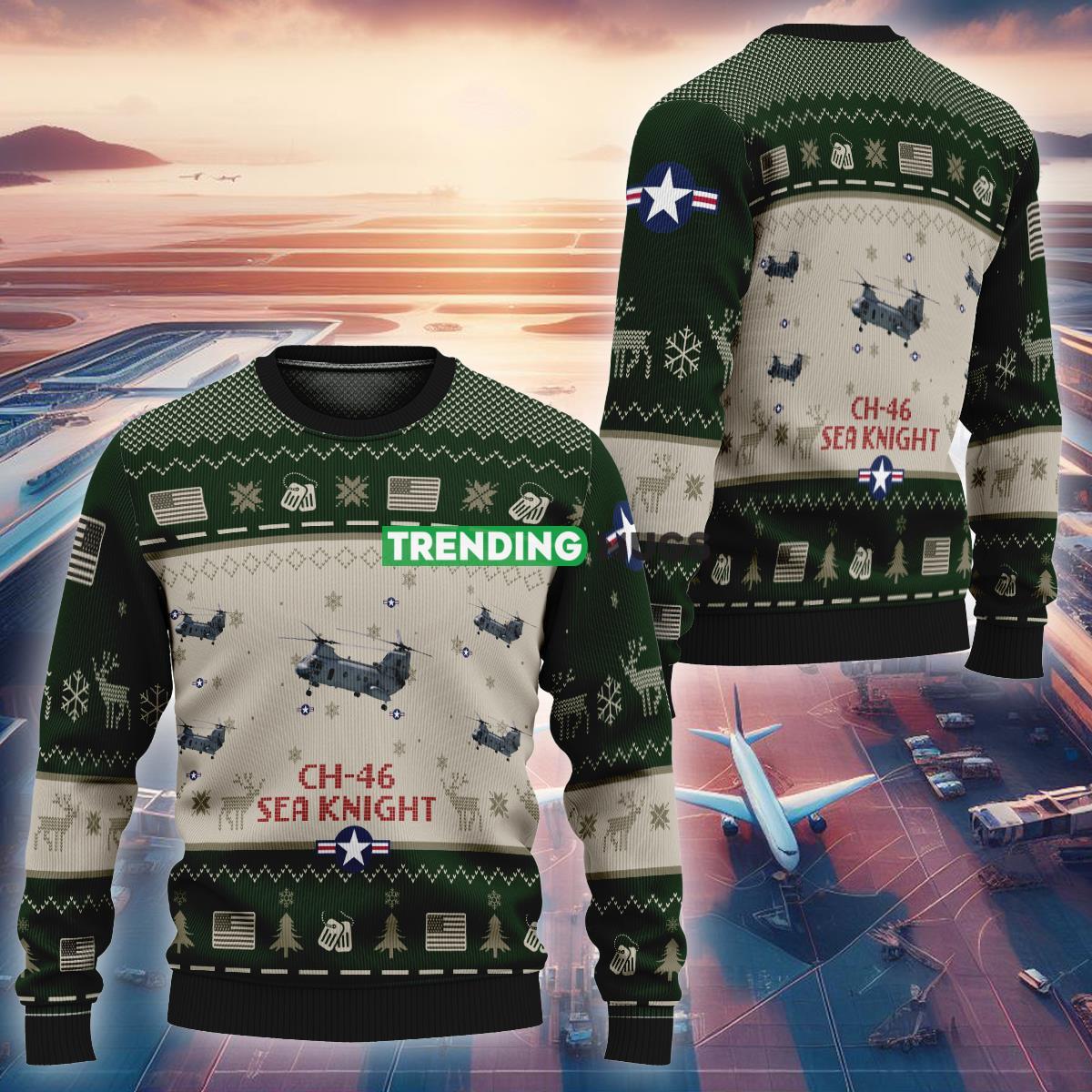 CH-46 Sea Knight Aircraft CH46 Green Ugly Christmas 3D Sweater For Men And Women - CH-46 Sea Knight Aircraft CH46 Green Ugly Christmas 3D Sweater For Men And Women CH-46 Sea Knight Aircraft CH46 Green Ugly Christmas 3D Sweater For Men And Women - CH-46 Sea Knight Aircraft CH46 Green Ugly Christmas 3D Sweater For Men And Women