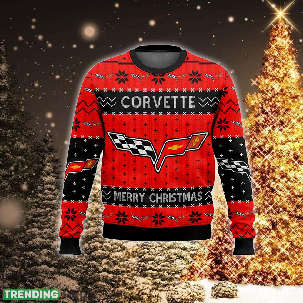 Chevrolet Corvette Logo New Christmas Knitted Sweater Gift For Holidays 3D Sweater Chevrolet Corvette Logo New Christmas Knitted Sweater Gift For Holidays 3D Sweater