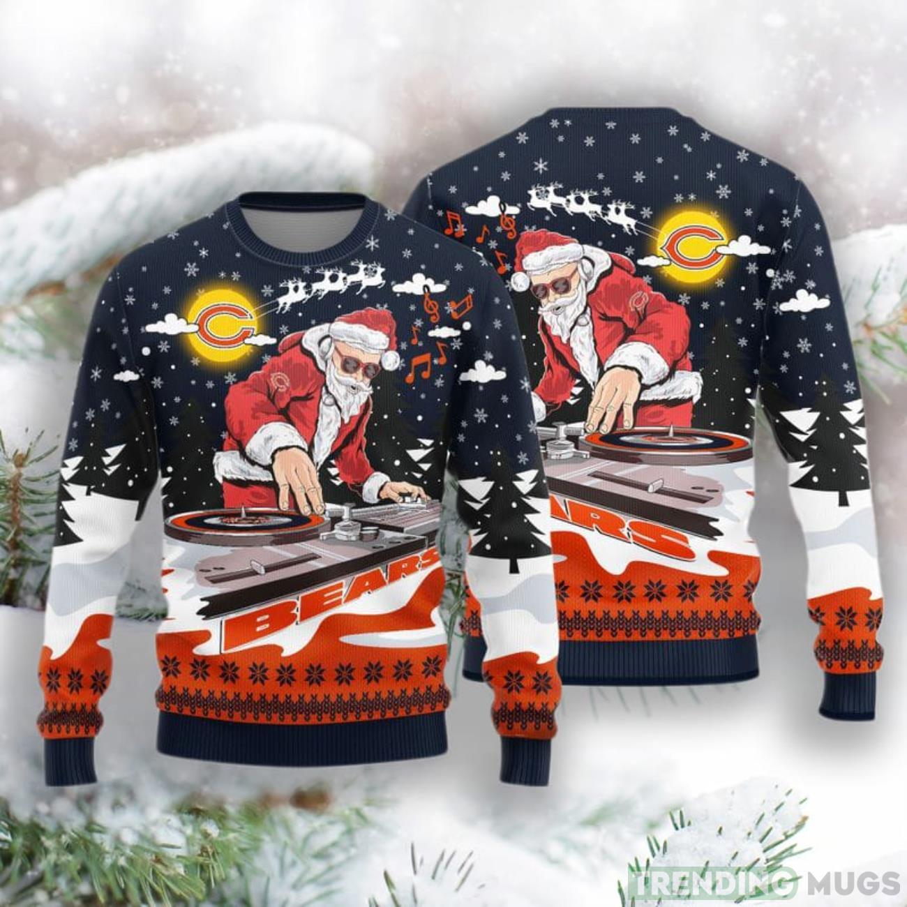 Chicago Bears Christmas Funny DJ Santa New Style Knitted Sweater Product Photo 1 Chicago Bears Christmas Funny DJ Santa New Style Knitted Sweater Product Photo 1