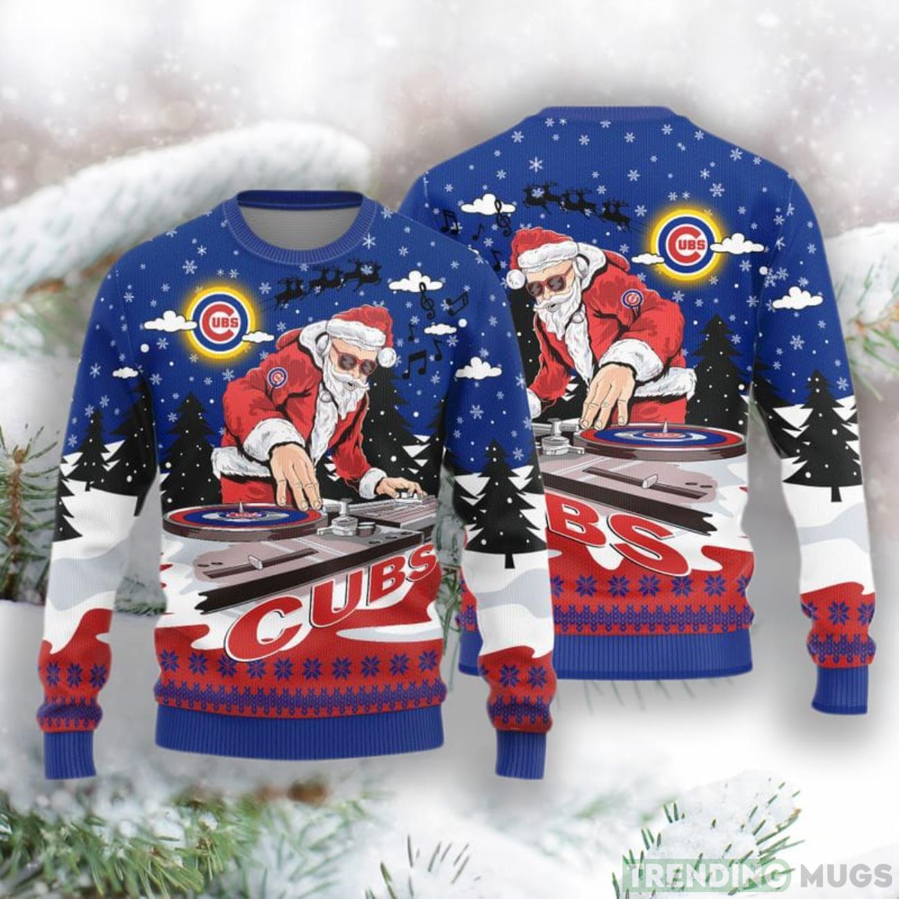 Chicago Cubs Christmas Funny DJ Santa New Style Knitted Sweater Product Photo 1 Chicago Cubs Christmas Funny DJ Santa New Style Knitted Sweater Product Photo 1