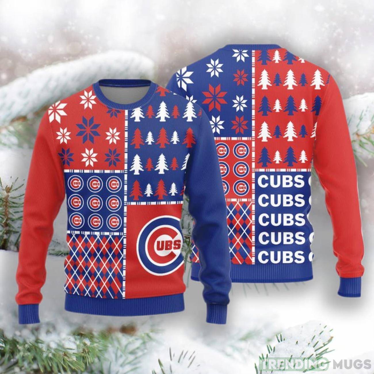Chicago Cubs Christmas Pine Trees Pattern New Style Knitted Sweater Product Photo 1 Chicago Cubs Christmas Pine Trees Pattern New Style Knitted Sweater Product Photo 1