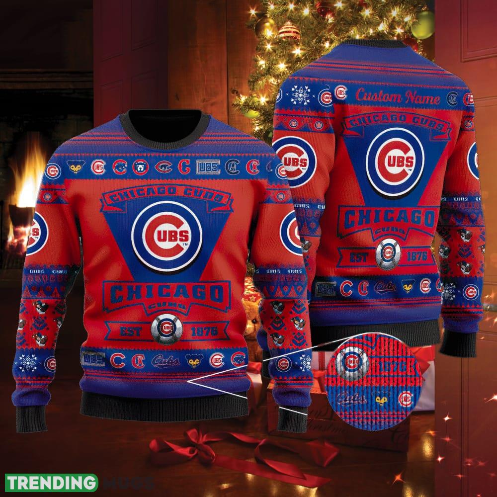 Chicago Cubs Football Team Logo Ugly Christmas 3D Sweater Jumper Custom Name - Chicago Cubs Football Team Logo Ugly Christmas 3D Sweater Jumper Custom Name Chicago Cubs Football Team Logo Ugly Christmas 3D Sweater Jumper Custom Name - Chicago Cubs Football Team Logo Ugly Christmas 3D Sweater Jumper Custom Name