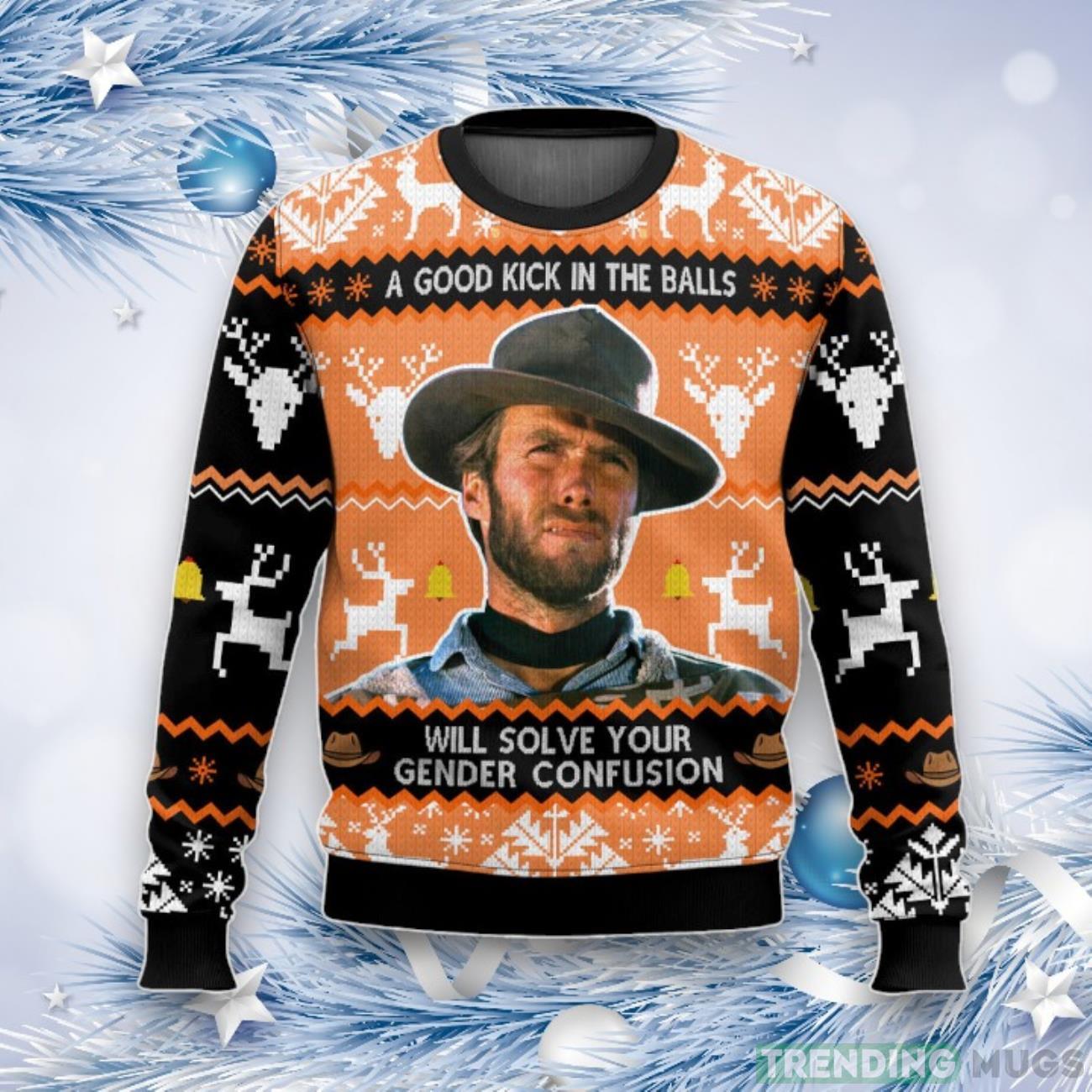 Clint Eastwood Ugly Christmas Sweater For Men Women Product Photo 1 Clint Eastwood Ugly Christmas Sweater For Men Women Product Photo 1