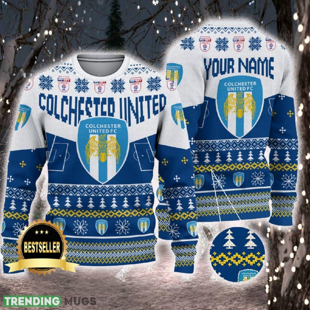 Colchester United Ugly Christmas Sweater Logo Custom Name Gift Fans - Colchester United Ugly Christmas Sweater Logo Custom Name Gift Fans Colchester United Ugly Christmas Sweater Logo Custom Name Gift Fans - Colchester United Ugly Christmas Sweater Logo Custom Name Gift Fans