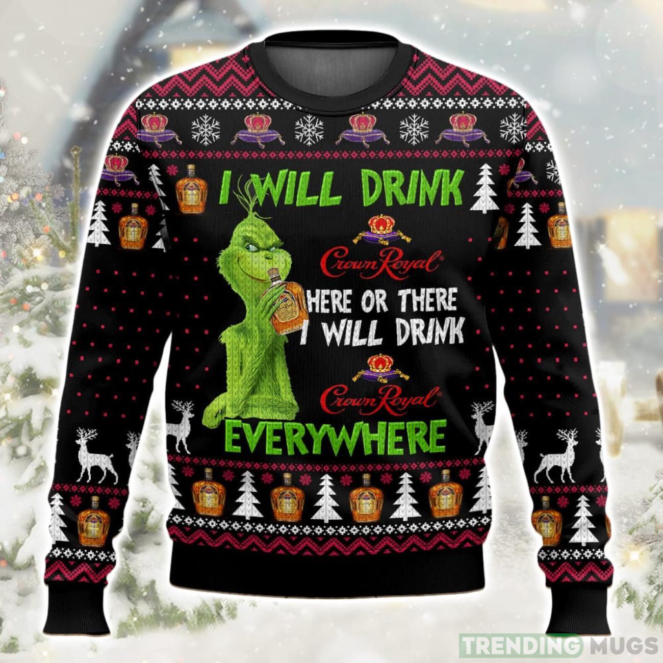 Crown Royal Grinch Christmas Ugly Sweater Special Gift For Men Women Product Photo 1 Crown Royal Grinch Christmas Ugly Sweater Special Gift For Men Women Product Photo 1