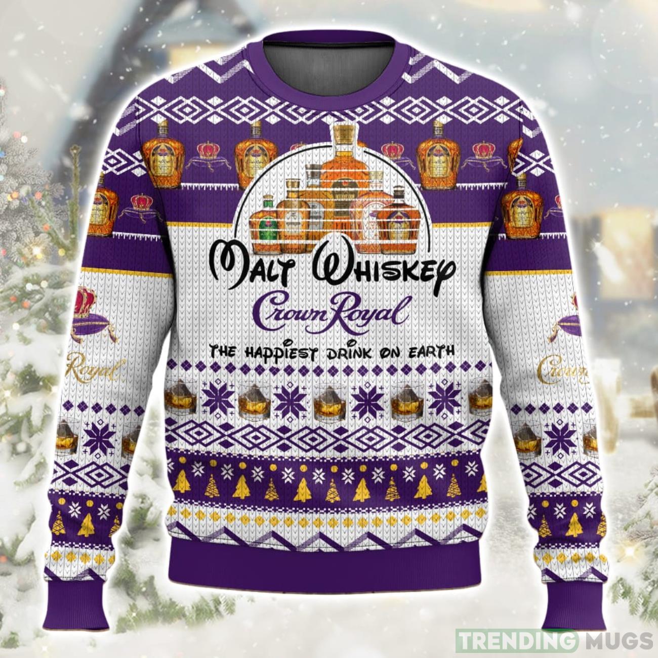 Crown Royal Happiest Drink Christmas Ugly Sweater Special Gift For Xmas Product Photo 1 Crown Royal Happiest Drink Christmas Ugly Sweater Special Gift For Xmas Product Photo 1