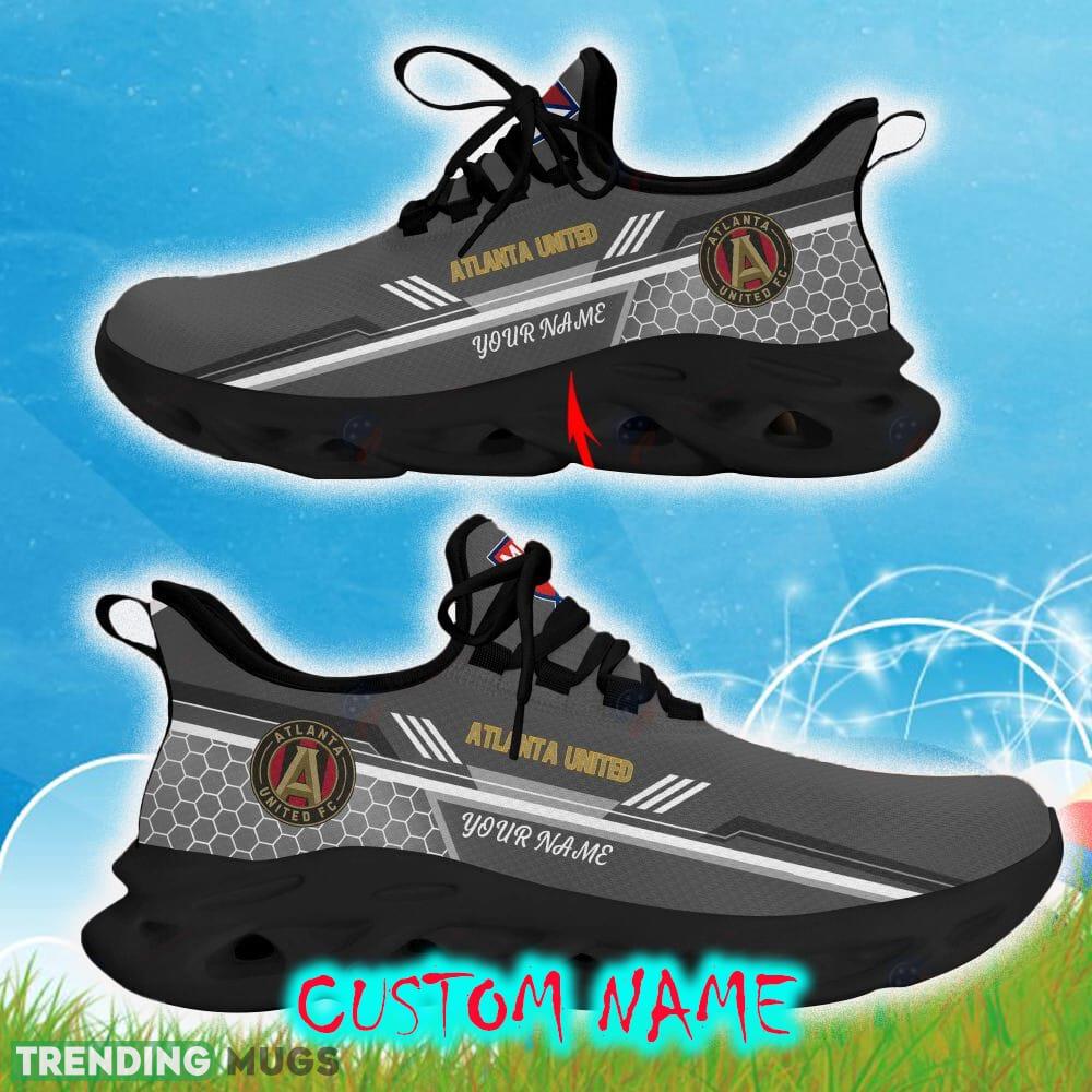 Custom Name Atlanta United Grey Color Best Running Shoes For Fans Gift Men And Women Clunky Sneakers Max Soul Custom Name Atlanta United Grey Color Best Running Shoes For Fans Gift Men And Women Clunky Sneakers Max Soul