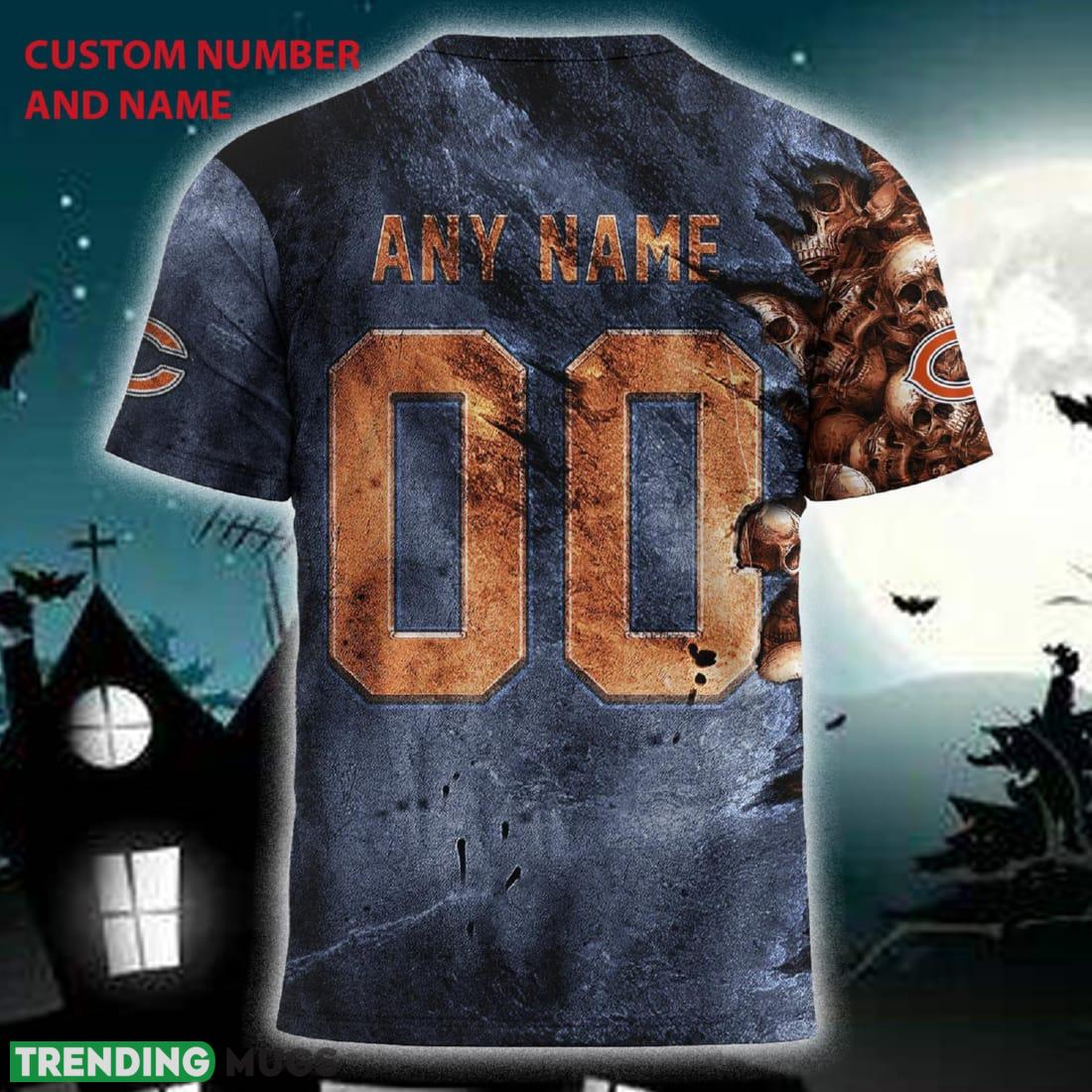 Custom Number And Name Chicago Bears NFL Skull Christmas Fans 3D T Shirt For Men And Women Gift 3D T Shirt Custom Number And Name Chicago Bears NFL Skull Christmas Fans 3D T Shirt For Men And Women Gift 3D T Shirt