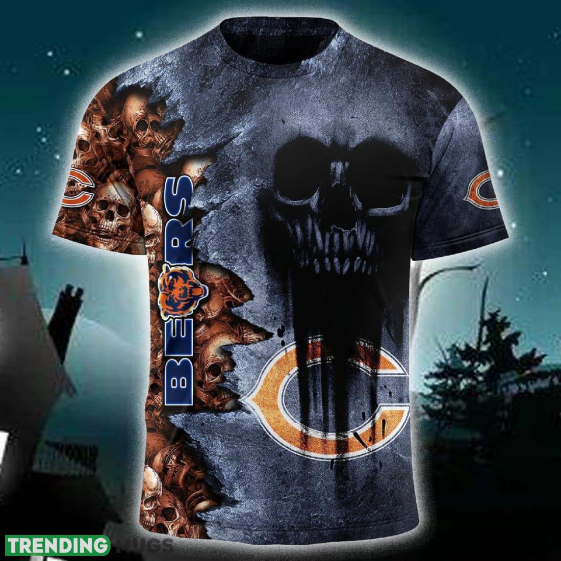 Custom Number And Name Chicago Bears NFL Skull Christmas Fans 3D T Shirt For Men And Women Gift - Chicago Bears NFL 3D T Shirt_4 Custom Number And Name Chicago Bears NFL Skull Christmas Fans 3D T Shirt For Men And Women Gift - Chicago Bears NFL 3D T Shirt_4