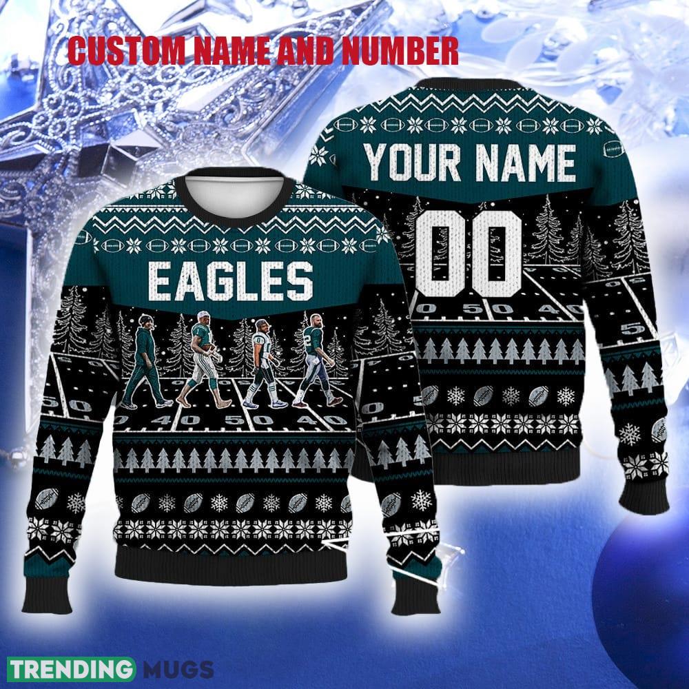 Custom Number And Name Eagles Walking Abbey Road Ugly Christmas Sweater Football Fans Gift Familys - Custom Number And Name Eagles Walking Abbey Road Ugly Christmas Sweater Football Fans Gift Familys Custom Number And Name Eagles Walking Abbey Road Ugly Christmas Sweater Football Fans Gift Familys - Custom Number And Name Eagles Walking Abbey Road Ugly Christmas Sweater Football Fans Gift Familys