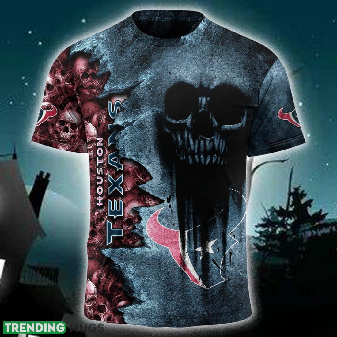 Custom Number And Name Houston Texans NFL Skull Christmas Fans 3D T Shirt For Men And Women Gift - Houston Texans NFL 3D T Shirt_4 Custom Number And Name Houston Texans NFL Skull Christmas Fans 3D T Shirt For Men And Women Gift - Houston Texans NFL 3D T Shirt_4