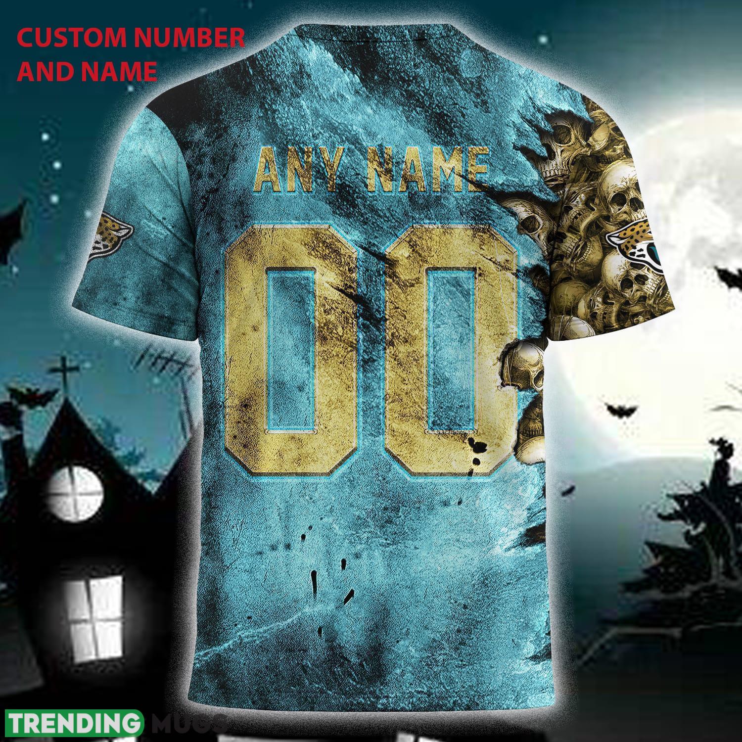 Custom Number And Name Jacksonville Jaguars NFL Skull Christmas Fans 3D T Shirt For Men And Women Gift 3D T Shirt Custom Number And Name Jacksonville Jaguars NFL Skull Christmas Fans 3D T Shirt For Men And Women Gift 3D T Shirt