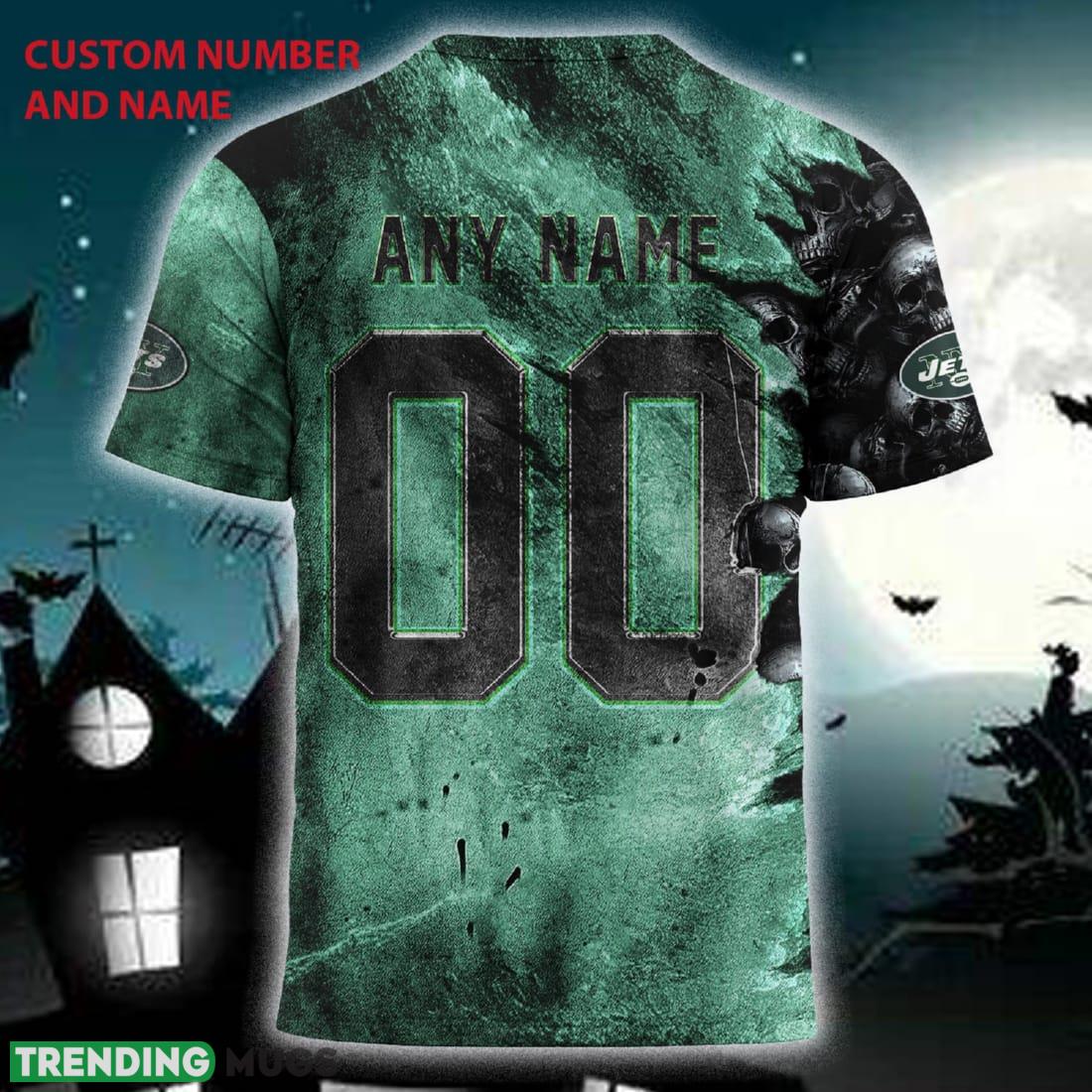 Custom Number And Name New York Jets NFL Skull Christmas Fans 3D T Shirt For Men And Women Gift 3D T Shirt Custom Number And Name New York Jets NFL Skull Christmas Fans 3D T Shirt For Men And Women Gift 3D T Shirt