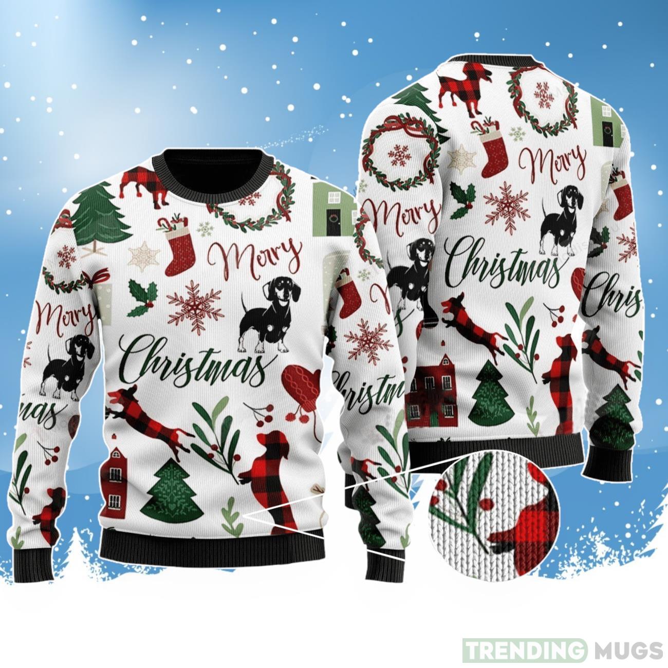 Dachshund Dog Ugly Christmas Sweater For Dog Lovers Product Photo 1 Dachshund Dog Ugly Christmas Sweater For Dog Lovers Product Photo 1