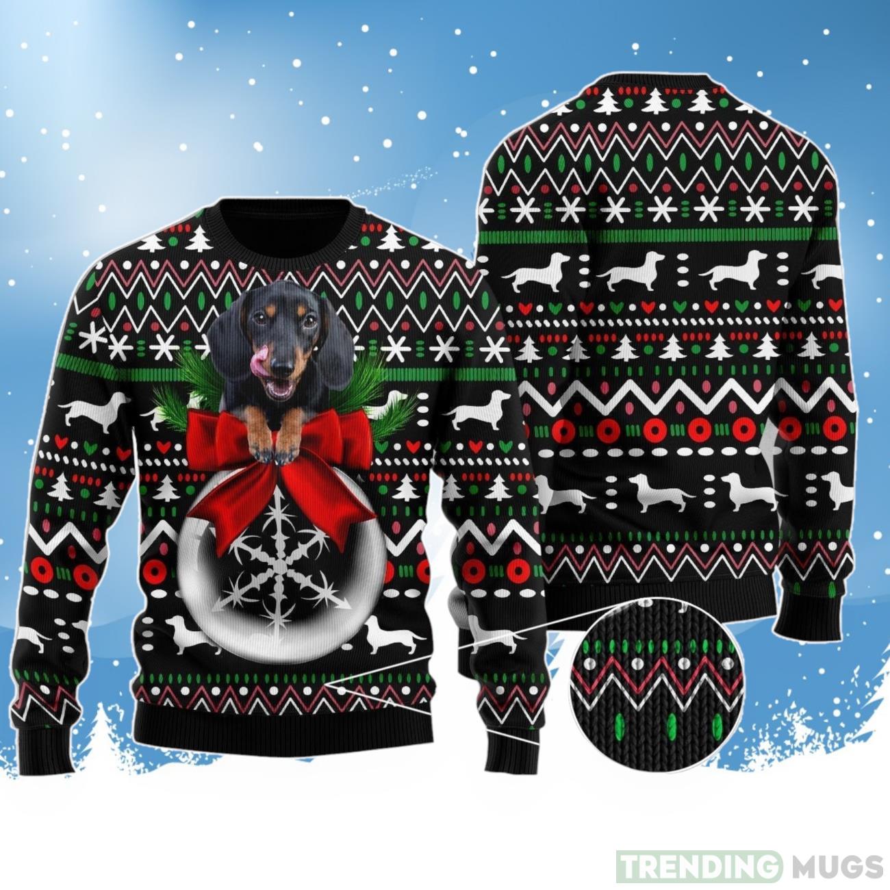 Dachshund Dog Ugly Christmas Sweater For Men And Women Product Photo 1 Dachshund Dog Ugly Christmas Sweater For Men And Women Product Photo 1