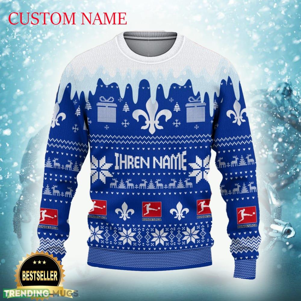 Darmstadt 98 Logo Ugly Christmas Sweater New Gift For Men And Women Custom Name Custom Name - Darmstadt 98 Ugly Christmas Sweater Photo 2 Darmstadt 98 Logo Ugly Christmas Sweater New Gift For Men And Women Custom Name Custom Name - Darmstadt 98 Ugly Christmas Sweater Photo 2