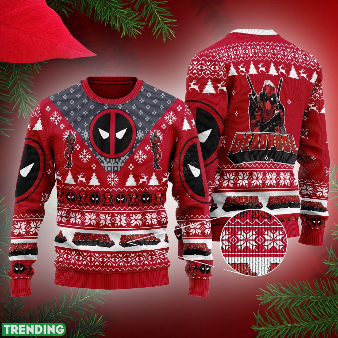 Deadpool Marvel Comics Knitted Christmas Sweater AOP For Men And Women - Deadpool Marvel Comics Knitted Christmas Sweater AOP For Men And Women Deadpool Marvel Comics Knitted Christmas Sweater AOP For Men And Women - Deadpool Marvel Comics Knitted Christmas Sweater AOP For Men And Women