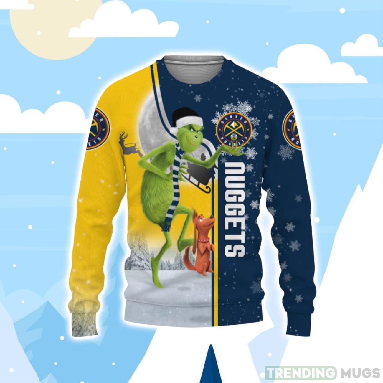 Denver Nuggets Grinch 3D Christmas Sweater Product Photo 1 Denver Nuggets Grinch 3D Christmas Sweater Product Photo 1