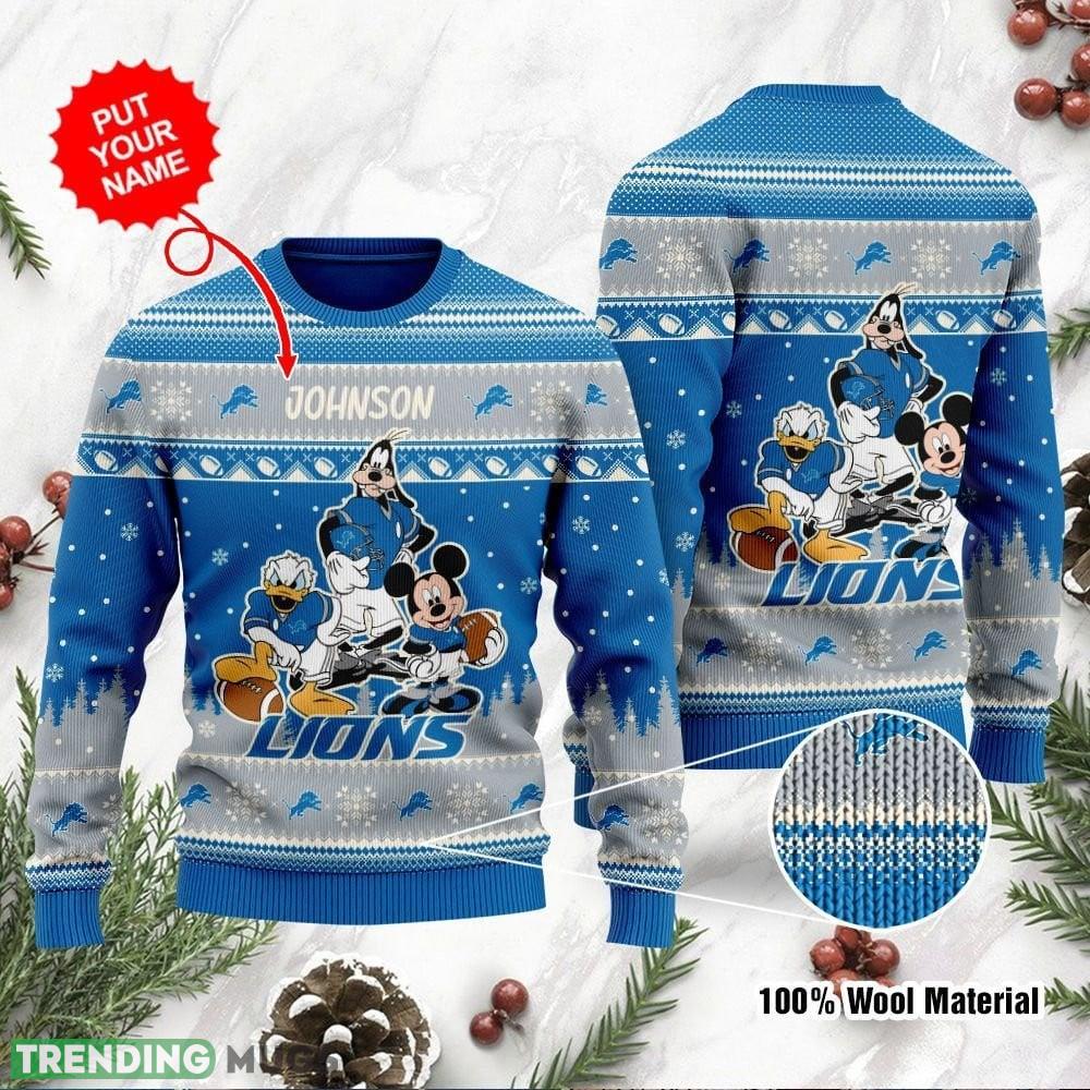 Detroit Lions Donald Duck Goofy Personalized Ugly Christmas Sweater Perfect Holiday Gift - Detroit Lions Disney Donald Duck Mickey Mouse Goofy Personalized Ugly Christmas Sweater Perfect Holiday Gift_1 Detroit Lions Donald Duck Goofy Personalized Ugly Christmas Sweater Perfect Holiday Gift - Detroit Lions Disney Donald Duck Mickey Mouse Goofy Personalized Ugly Christmas Sweater Perfect Holiday Gift_1