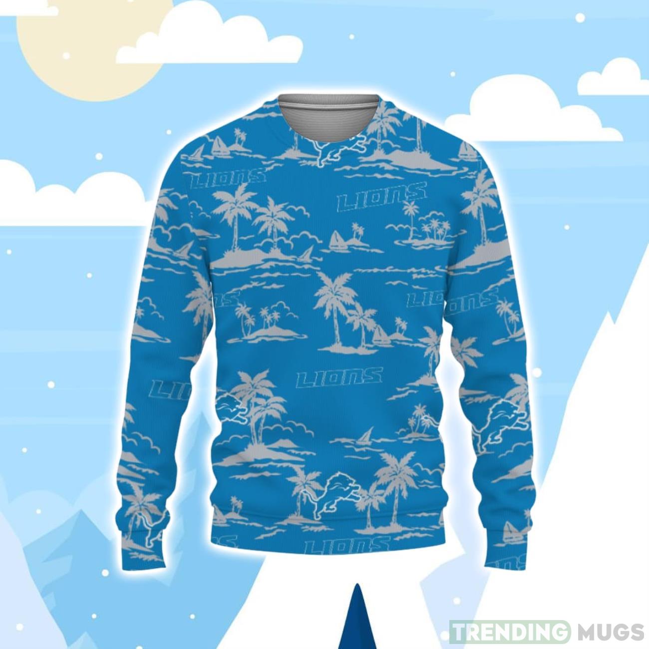 Detroit Lions Hawaiian Aloha Hawaii Beach Christmas Sweater Product Photo 1 Detroit Lions Hawaiian Aloha Hawaii Beach Christmas Sweater Product Photo 1