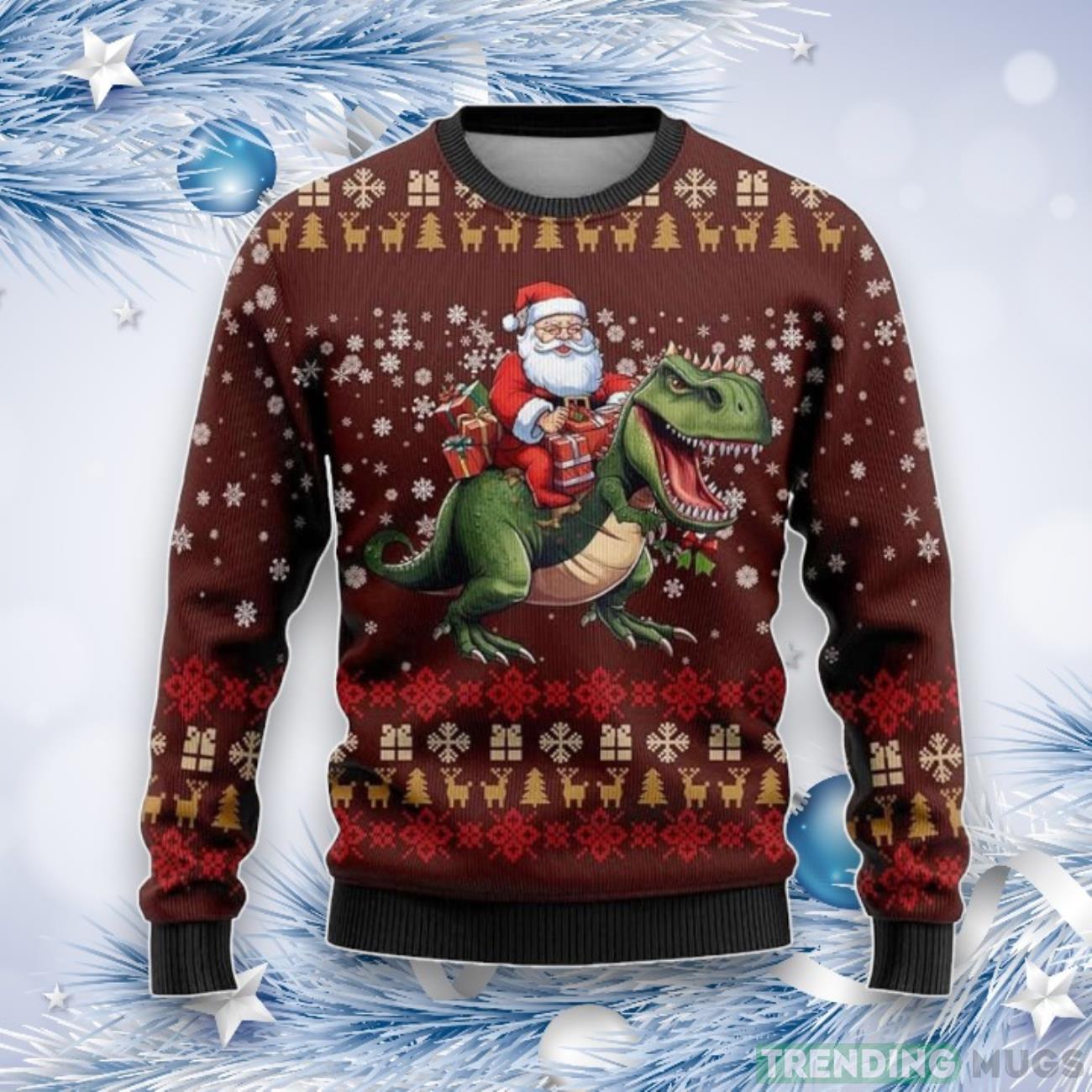 Dinosaur Christmas Sweaters, T Rex Ugly Christmas Sweater, Gift For Christmas Product Photo 1