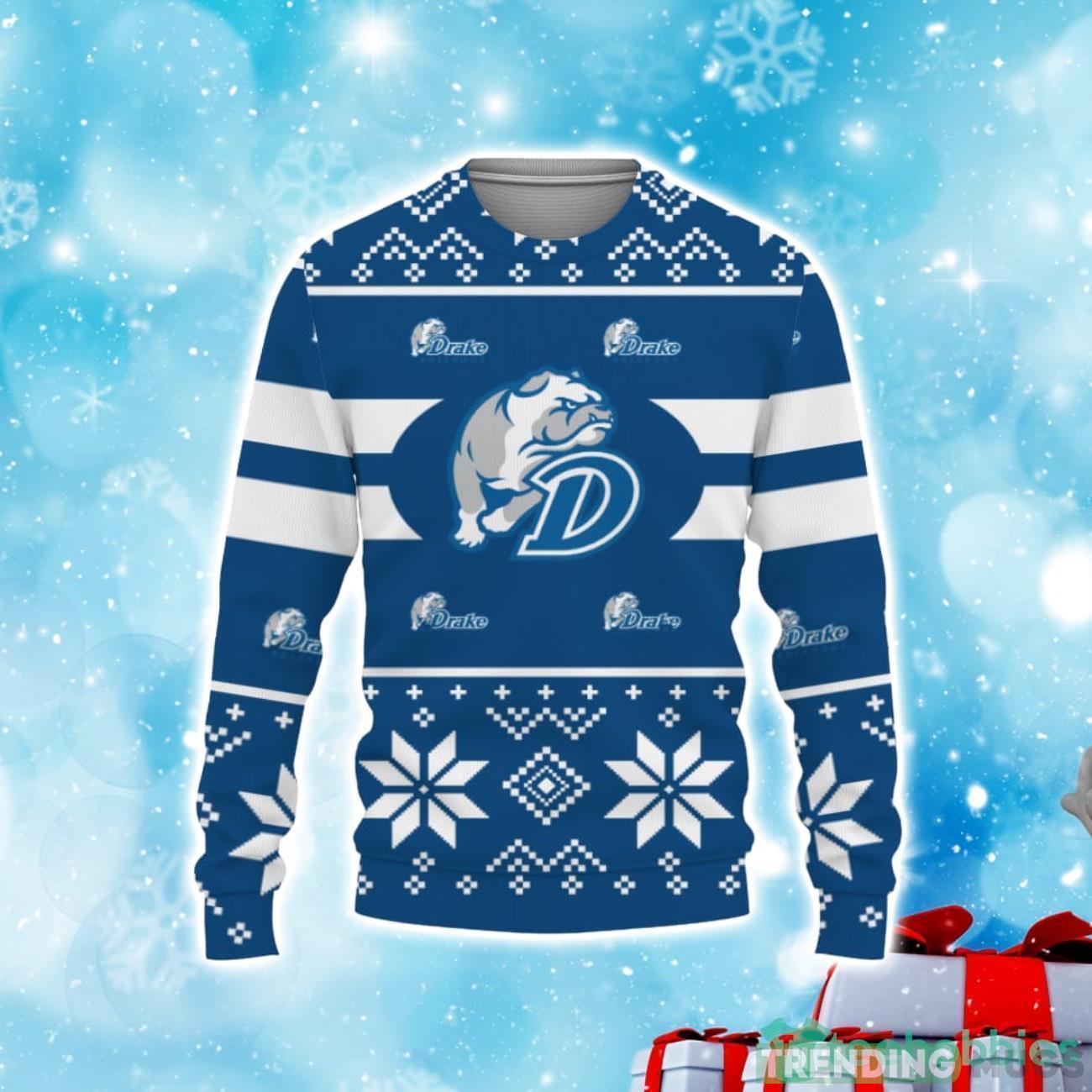 Drake Bulldogs Custom New Uniforms For Fan Gear Christmas Sweater Product Photo 1 Drake Bulldogs Custom New Uniforms For Fan Gear Christmas Sweater Product Photo 1