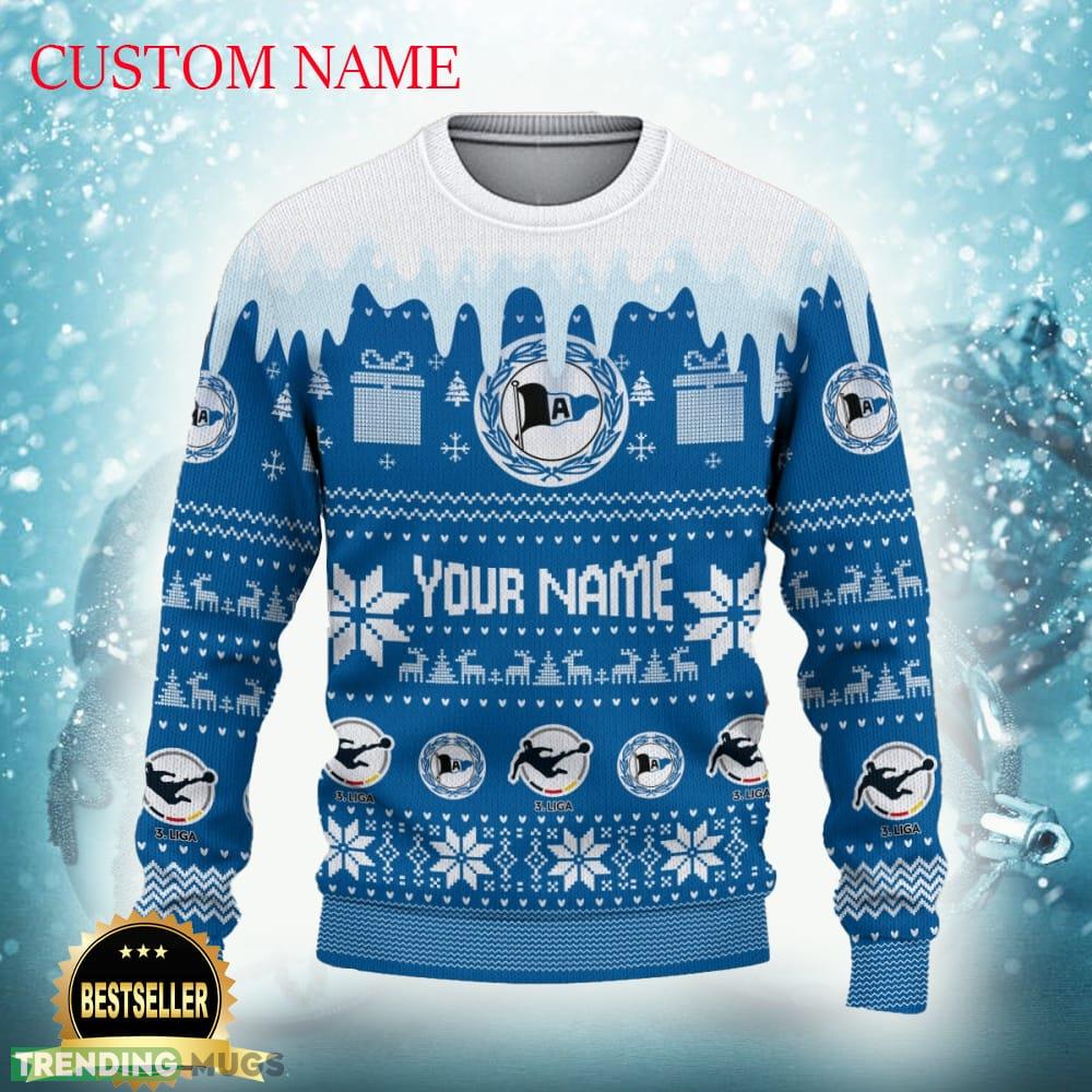 DSC Arminia Bielefeld Logo Ugly Christmas Sweater New Gift For Men And Women Custom Name - DSC Arminia Bielefeld Ugly Christmas Sweater Photo 2 DSC Arminia Bielefeld Logo Ugly Christmas Sweater New Gift For Men And Women Custom Name - DSC Arminia Bielefeld Ugly Christmas Sweater Photo 2