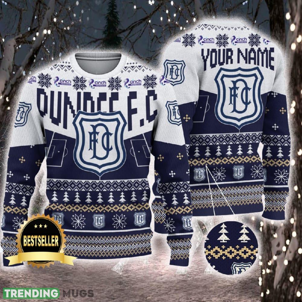 Dundee FC Ugly Christmas Sweater Logo Custom Name Gift Fans - Dundee FC Ugly Christmas Sweater Logo Custom Name Gift Fans Dundee FC Ugly Christmas Sweater Logo Custom Name Gift Fans - Dundee FC Ugly Christmas Sweater Logo Custom Name Gift Fans